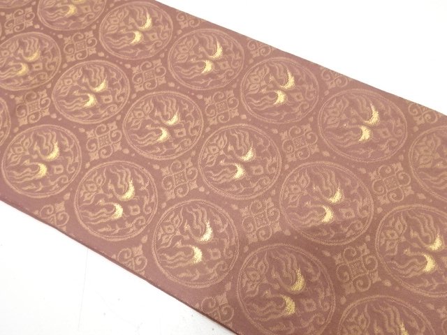 アンティーク　向かい鳳凰に花更紗模様織り出し袋帯（材料）